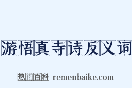 游悟真寺诗反义词是什么意思的图片
